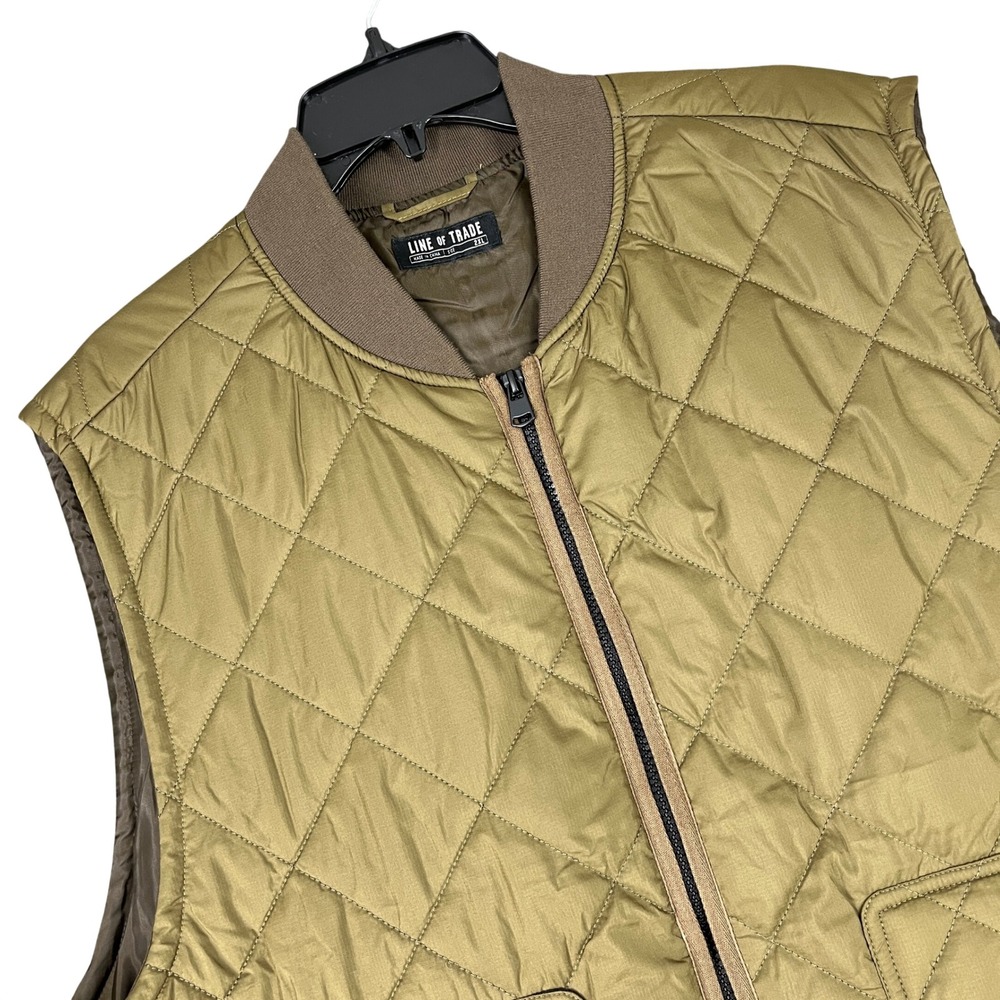 Line of Trade Quilted Vest Diamond Pattern Full Zip Layering Casual Mens 2XL